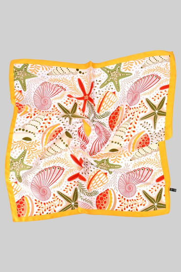 Colorful Sea Themed Silky Square Scarf