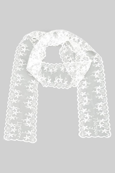 Thin Lacy Floral Neck Scarf