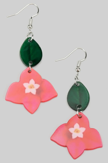 Tiered Acrylic Flower Drop Earrings