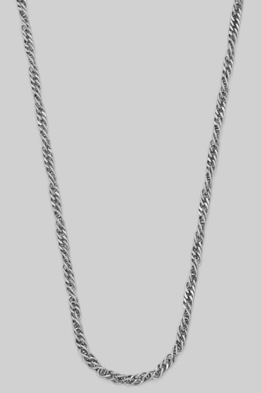 Stainless Steel Twisted Cuban Chain Necklace