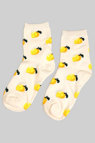Lemon Embroidered Ankle Socks