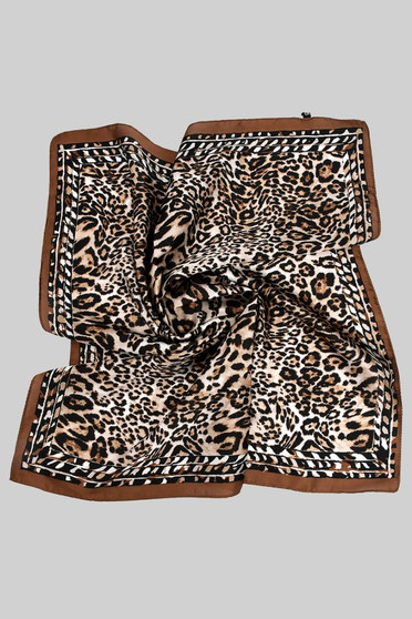 Cheetah Print Silky Square Scarf