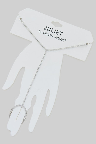 Rhinestone Hand Chain Ring Belt