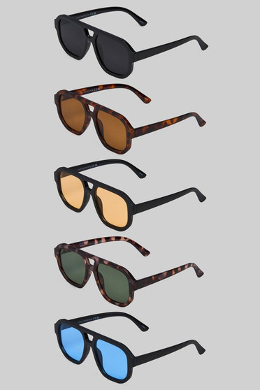 Acrylic Aviator Style Assorted Sunglass Dozen Pack