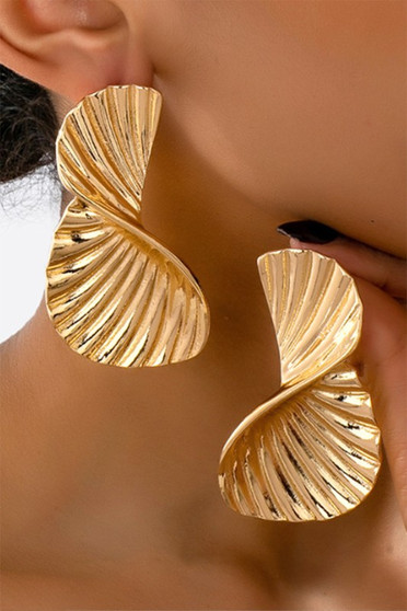 Ridged Twist Drop Earrings