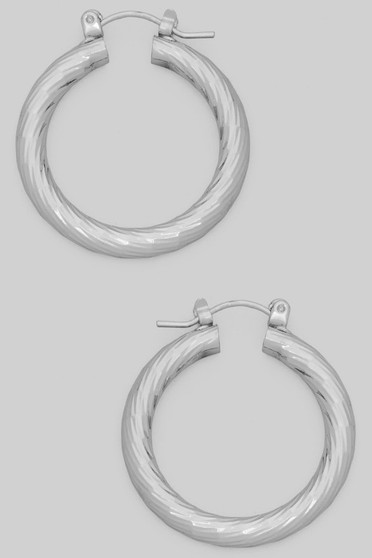 Aluminum Gold Dipped Textured Hoops