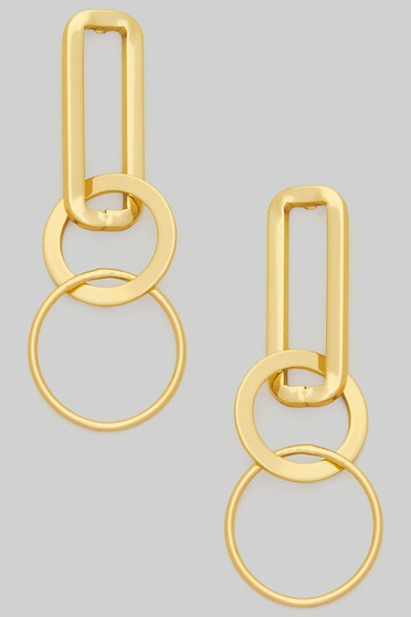 Classy Tiered Geo Drop Earrings