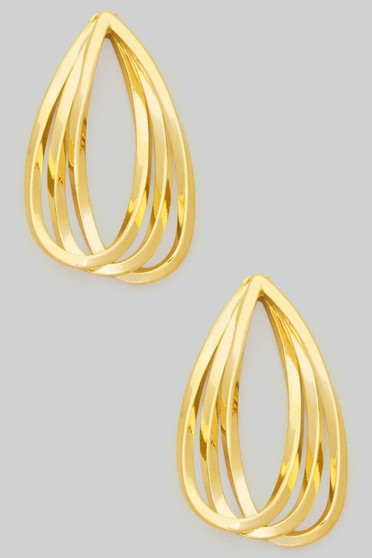 Interlocking Brass Teardrop Earrings