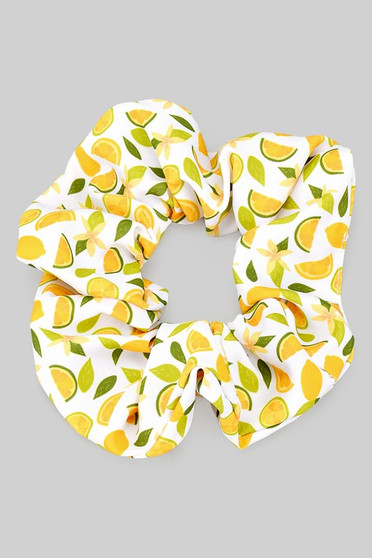 Lemon Print Stretch Hair Scrunchie