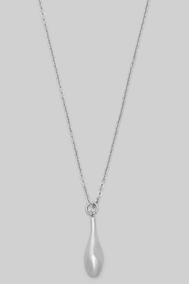 Hammered Drop Pendant Brass Necklace