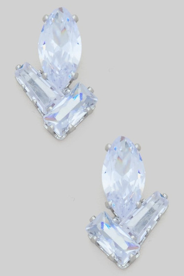 Cz Cluster Stud Earrings