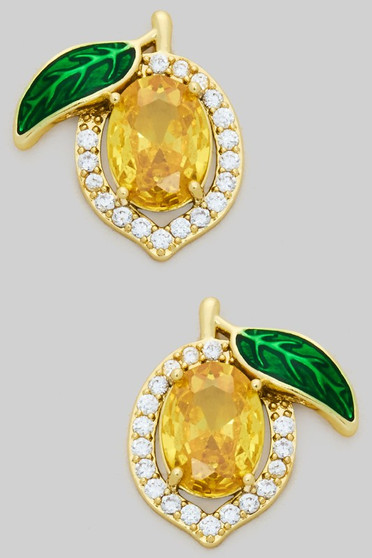 Lavish Cz Lemon Studs