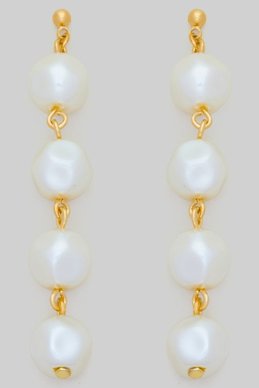 Textured Pearl Tiered Drop Earrings