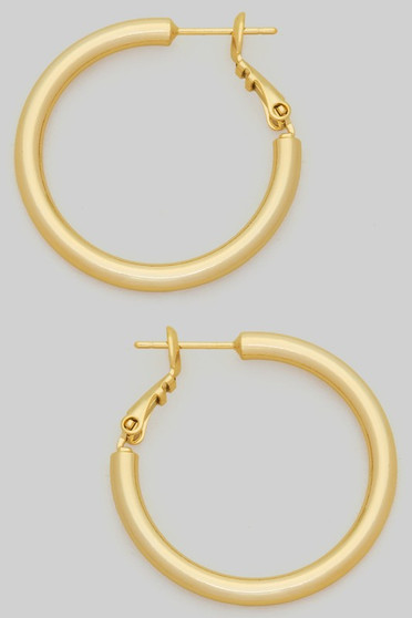 14K Gold Dipped One And Quarter Inch Tube Hoops