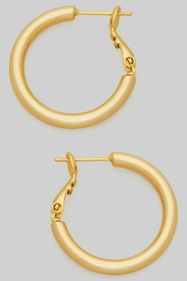 14K Gold Dipped Classy One Inch Hoops