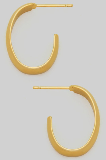 14K Gold Dipped Oval Scoop Hoops