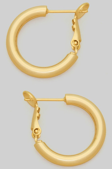 Classic 14K Gold Dipped Chubby Hoop Earrings