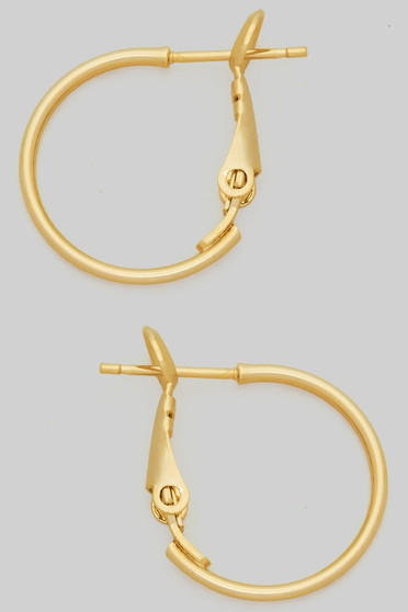 Slim Three Quarter Inch 14K Gold Dipped Hoop Earrings
