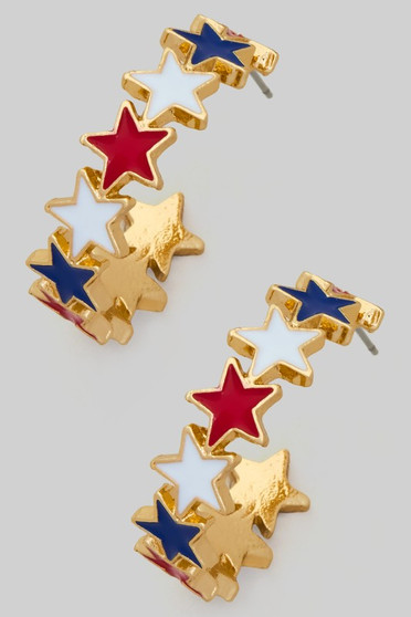 Star Spangled Hoop Earrings