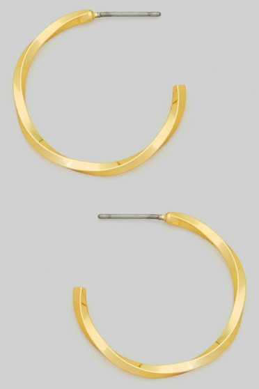 Twist Bar C Hoop Earrings