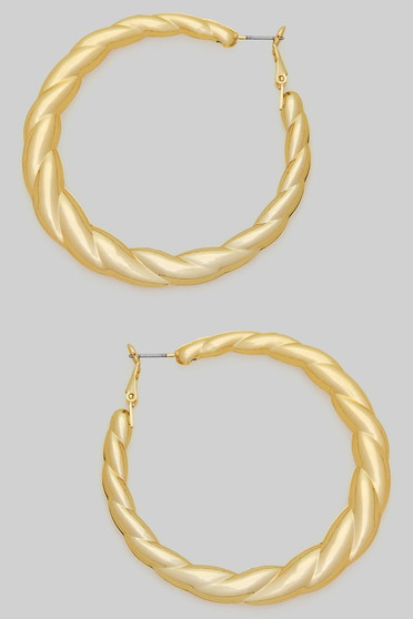 Hollow Twisted Hoop Earrings