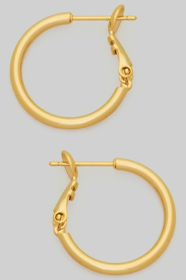 Three Quarter Inch 14K Gold Dipped Hoop Earrings