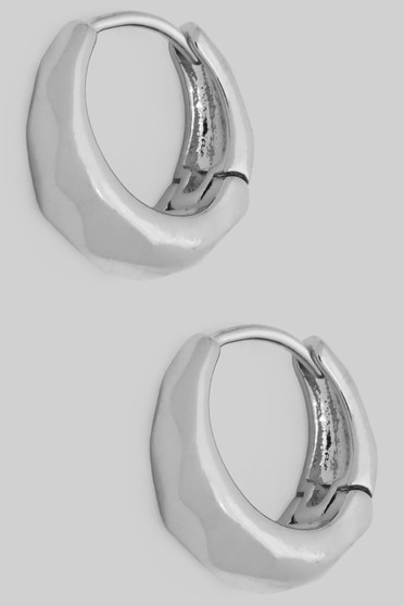 Hammered Edged Brass Essential Huggie Hoops