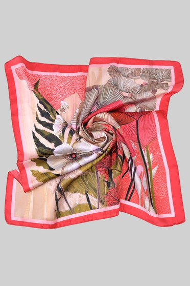 Floral Vacation Vibes Silky Square Scarf