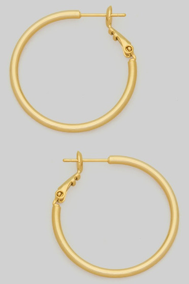14K Gold Dipped Thin Tube Hinge Hoops