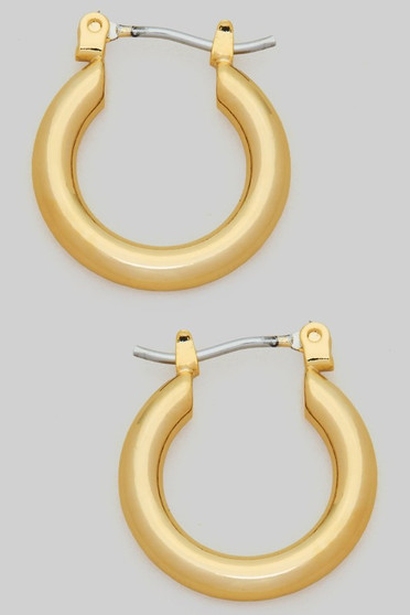 14K Gold Dipped Dainty Hinge Hoops