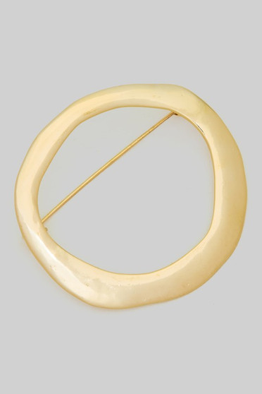 Classy Brass Circle Brooch Pin