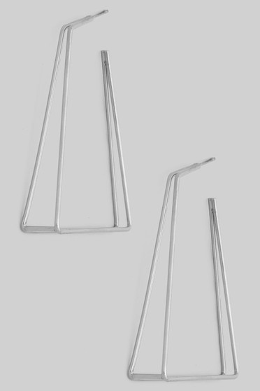 Geometric Cut Out Brass Hoop Earrings