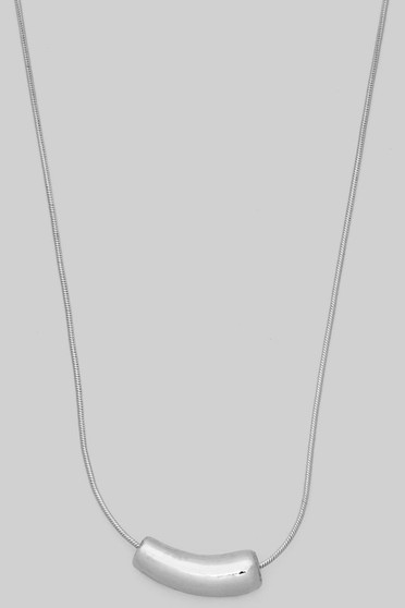 Chubby Tube Pendant Necklace Slide Adjustable