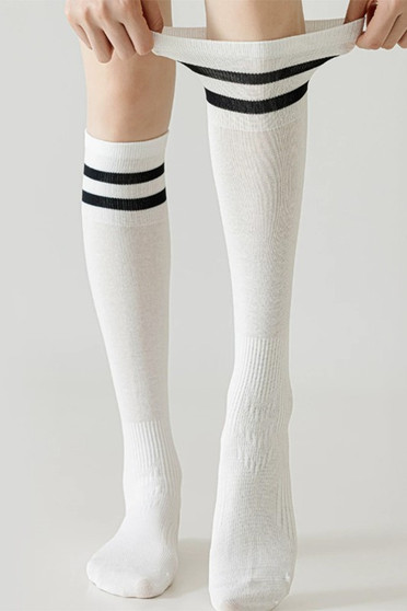Black Striped Long Compression Socks
