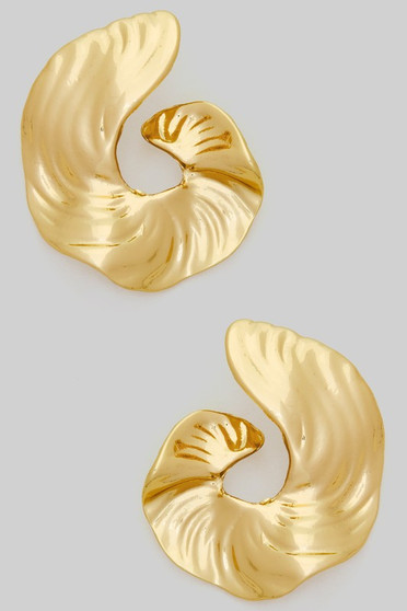 Twisted Textured Brass Drop Earrings