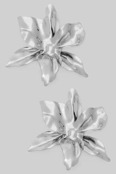 Lavish Textured Brass Flower Statement Earrings