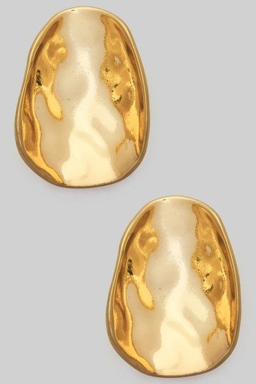 Curved Hammered Textured Geo Post Earrings