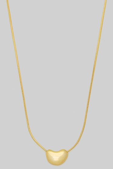 Chubby Bean Pendant Necklace Slide Adjustable
