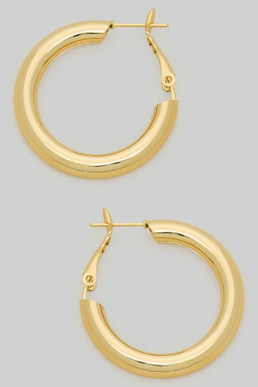 Hollowed Out Brass Tube Hoops