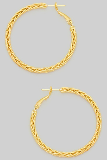 Classic Braided Chain Hoop Earrings