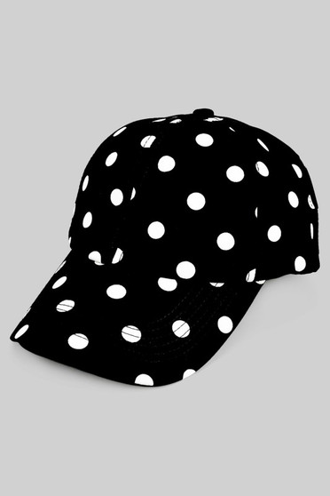 Polka Dot Print Adjustable Strap Cap
