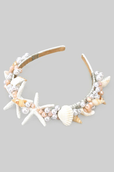 Beaded Shell Charm Headband
