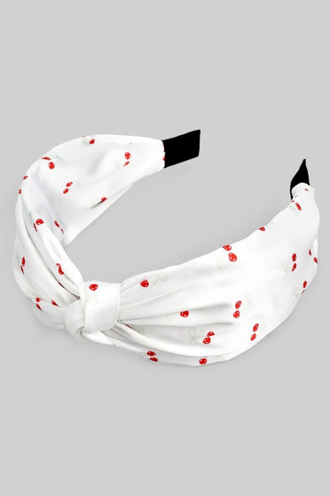 Knotted Bow Cherry Print Headband