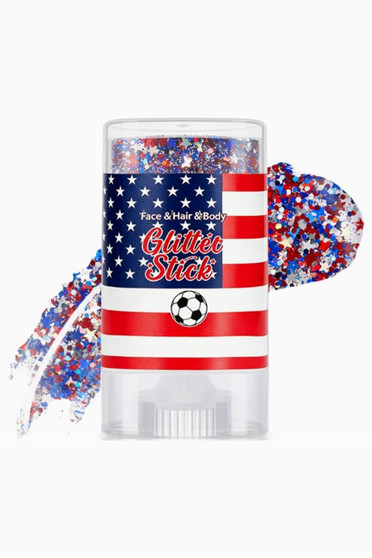 Red White Blue Glitter Star Stick Face Body Hair