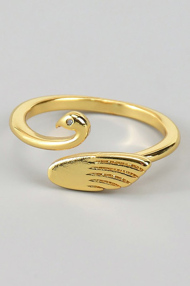 Brass Swan Twist Ring