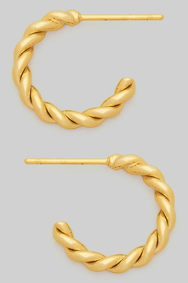 Dainty 14K Gold Dipped Twisted Scoop Hoops