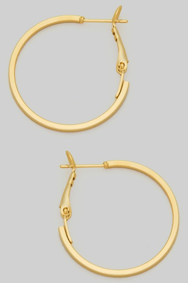 Classic 14K Gold Dipped Slim Bar Hoop Earrings