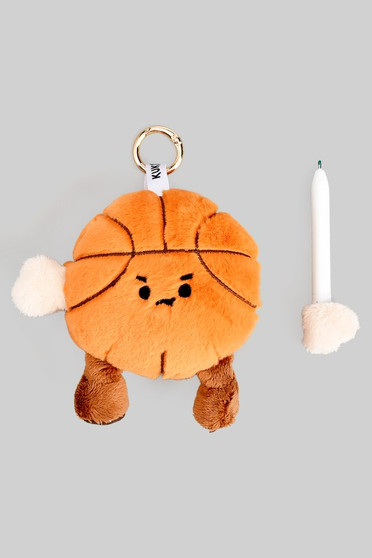 Plush Basketball Keychain With Hidden Pen