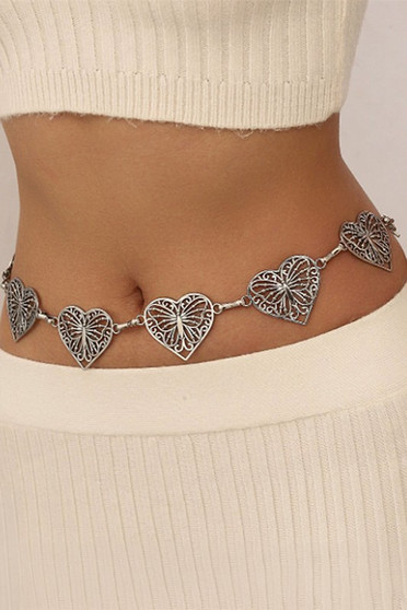Butterfly Heart Link Chain Belt