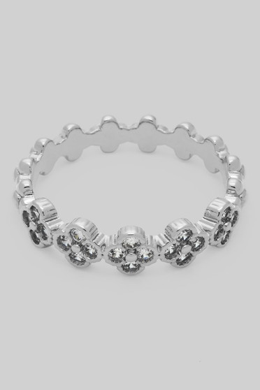 Cz Pave Cluster Link Band Ring